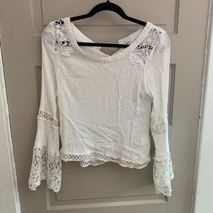 Beautiful White boho long sleeve top